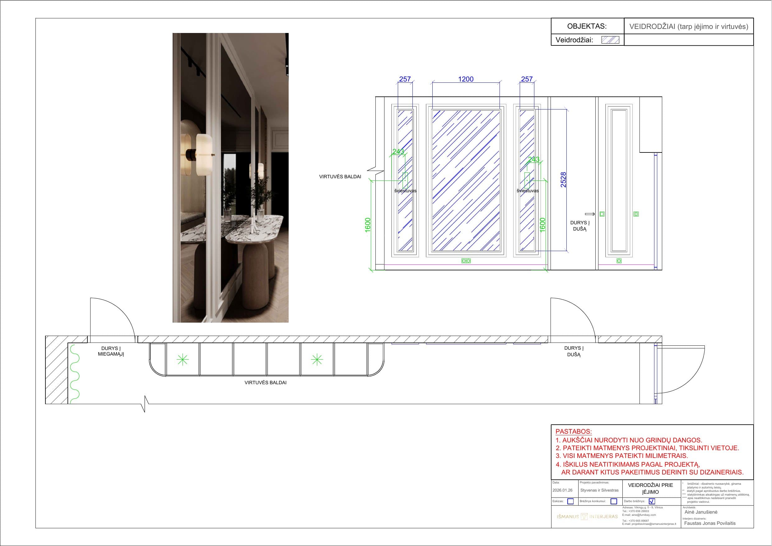 Baldų brėžiniai – 3